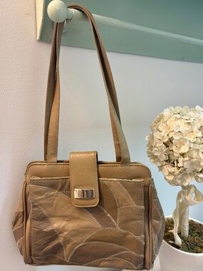 Vintage Rosetta leather patchwork shoulder bag